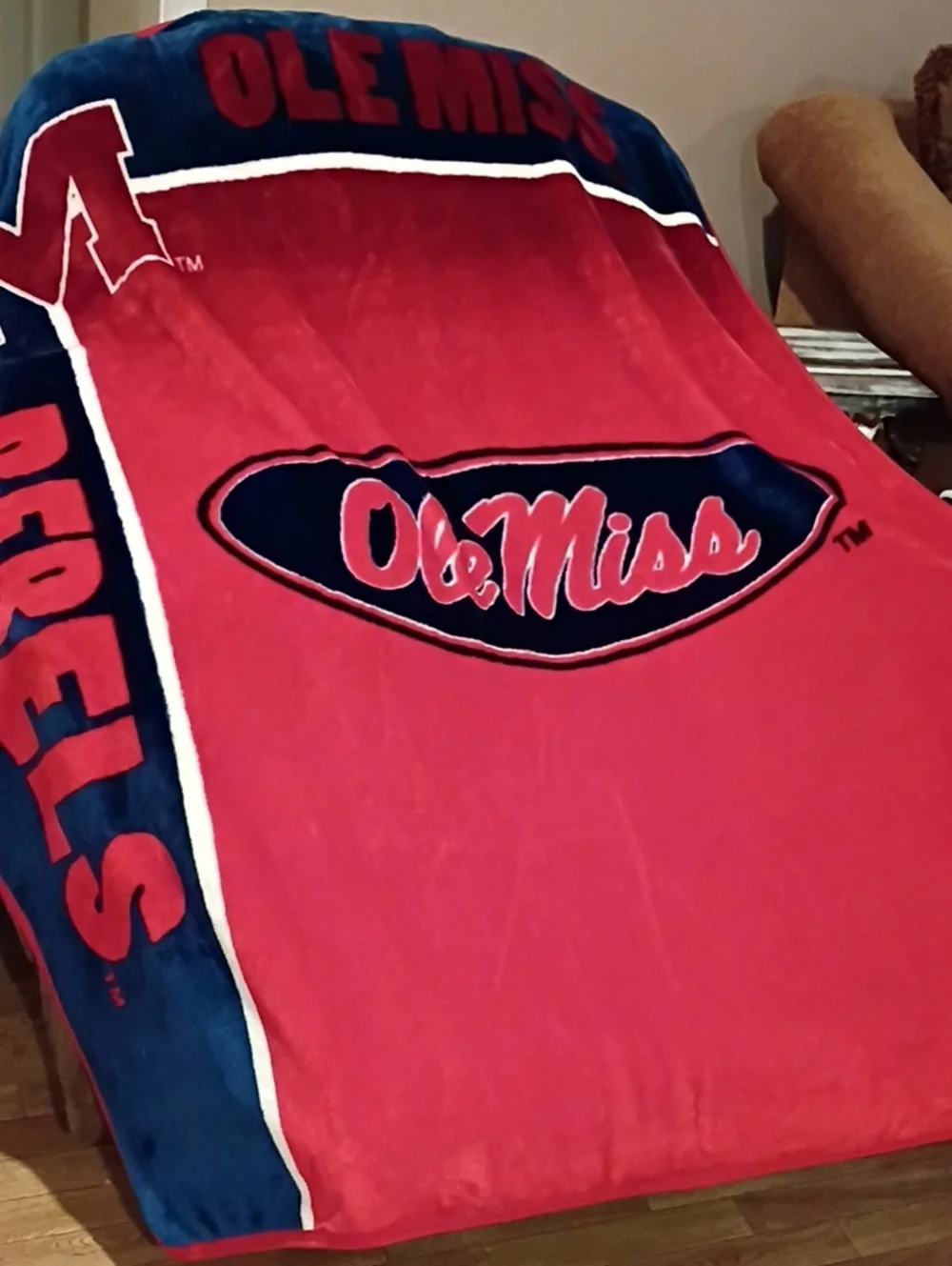 Ole Miss Red Plush Throw Blanket - Collegiate Soft Throw